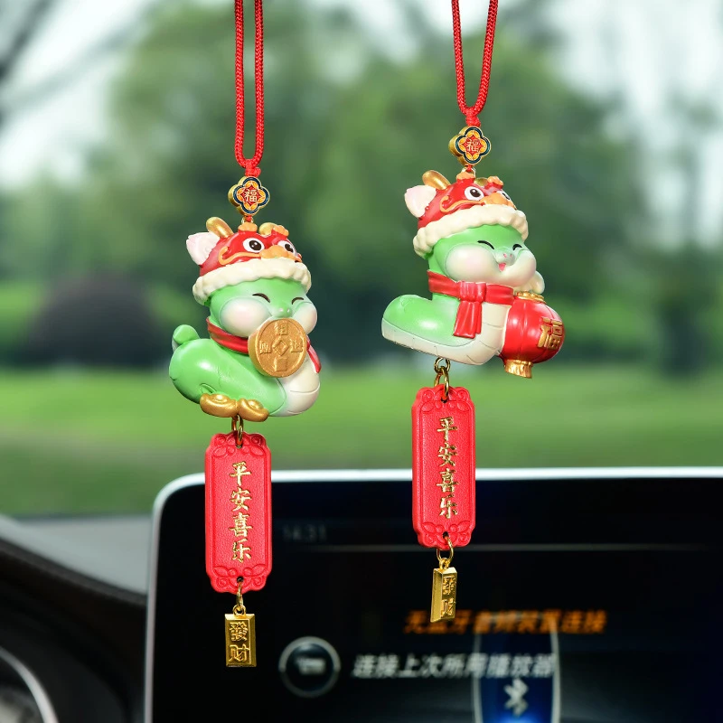 Snake Year Fortune Snake Brings Blessings Mascot Car Pendant Car Interior Rearview Mirror Decoration