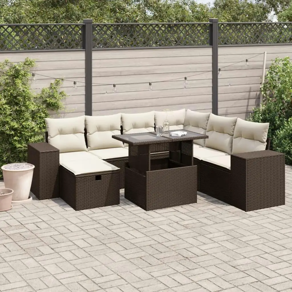 

Stylish Brown Garden Sofa Set for Outdoor Patio Furniture Comfortable Seating for Yard and Balcony