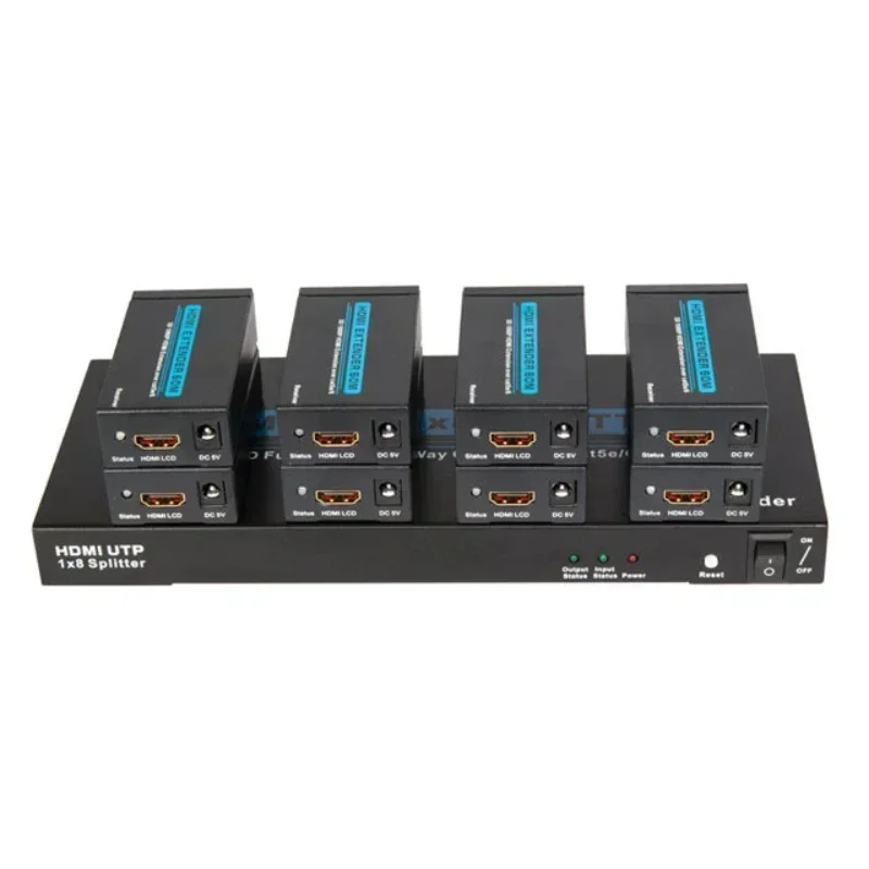 

Excellent Top Quality Hot SalesHDMI Splitter Extender 1X8 Port Over Cat5e/Cat6 Ethernet Cable 7