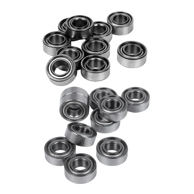 A63K-20Pcs Miniature Sealed Metal Shielded Metric Radial Ball Bearing MR105 ZZ - 10Pcs 5X10X4MM & 10Pcs 5X11X 4MM