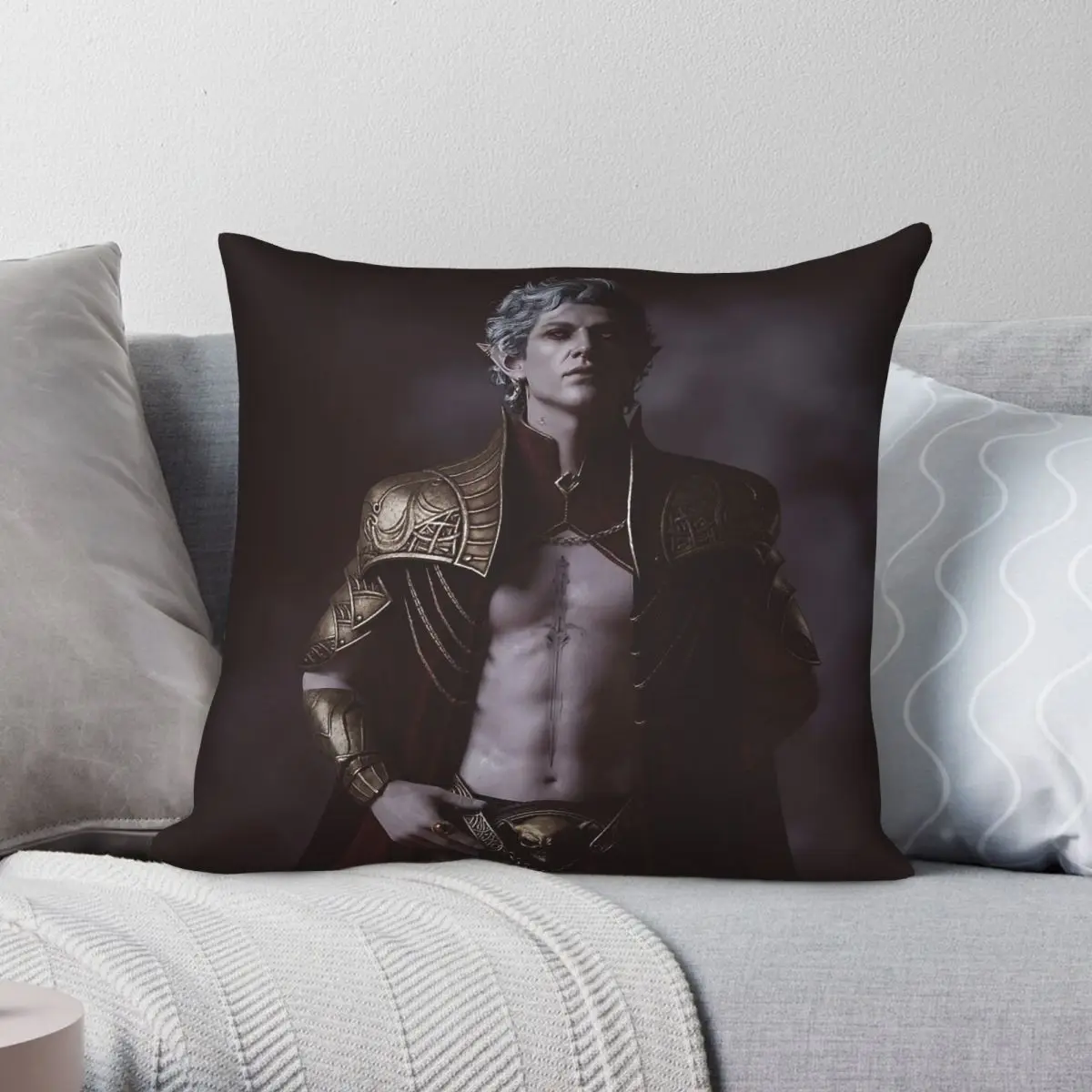 Astarion Baldur's Gate 3 Square Pillowcase Polyester Linen Velvet Pattern Zip Decor Pillow Case Home Cushion Cover