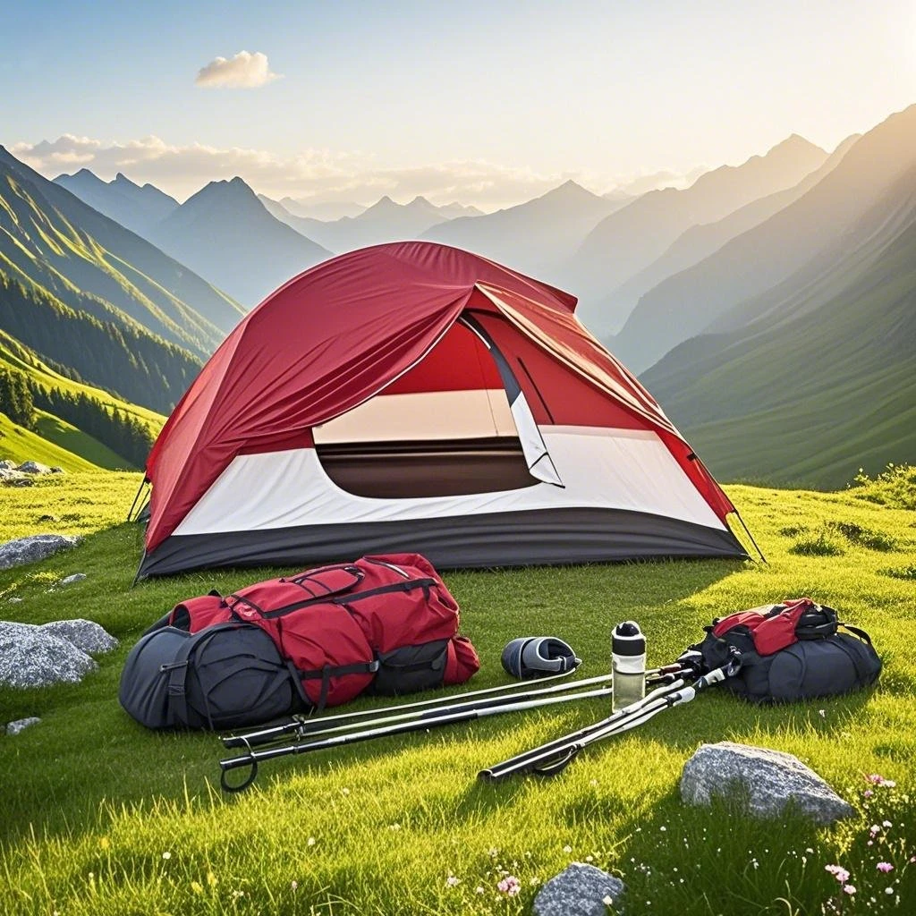 1-Personen Leichtgewicht-Rucksackzelt, Wasserdichtes & Winddichtes Outdoor-Wanderzelt für Camping, Reisen & Bergsteigen Angeln