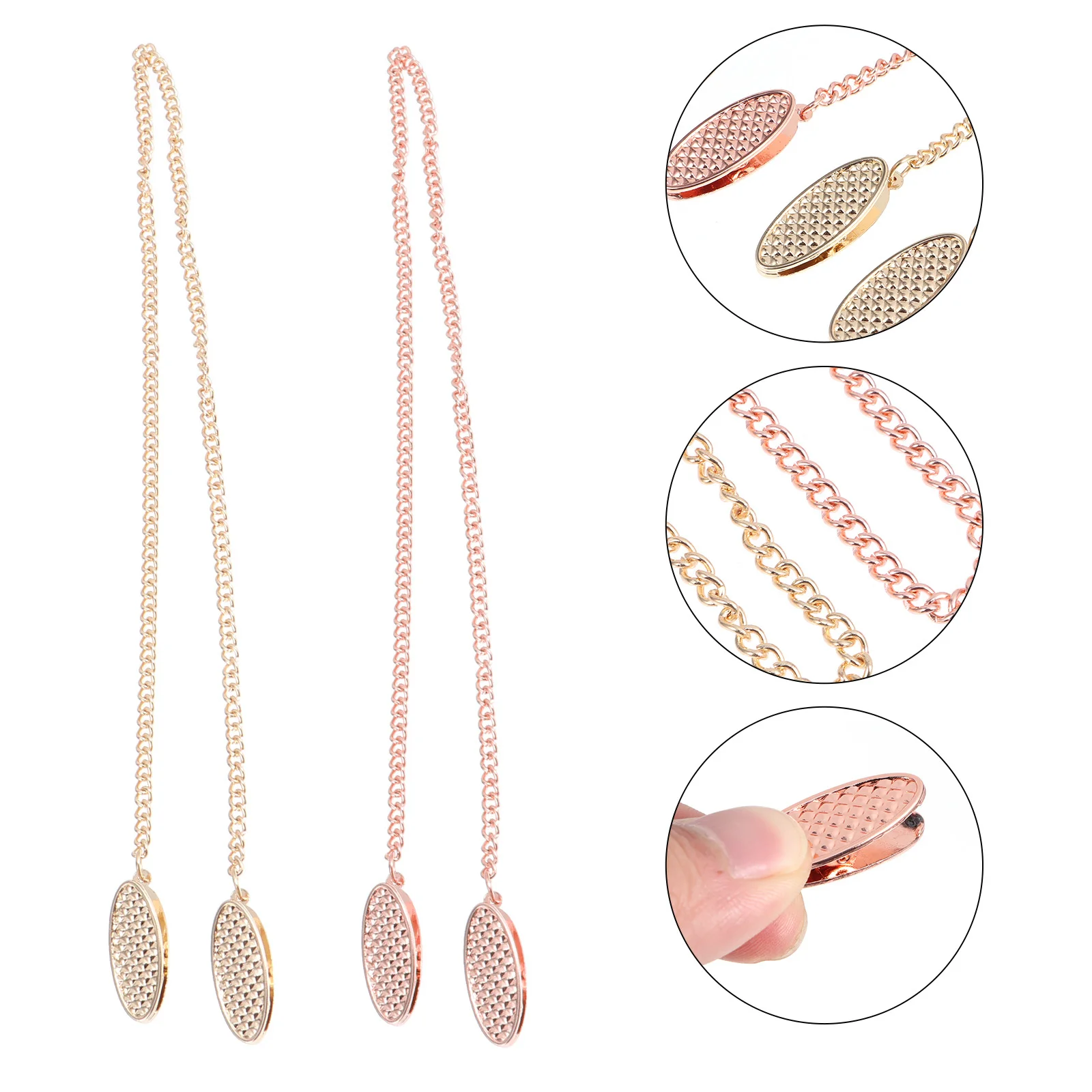 

2Pcs Napkin Clips Chain Heavy Duty Alligator Clips Easy Carry Purse Pocket Suitable All Ages Napkin Chain Bib Holder