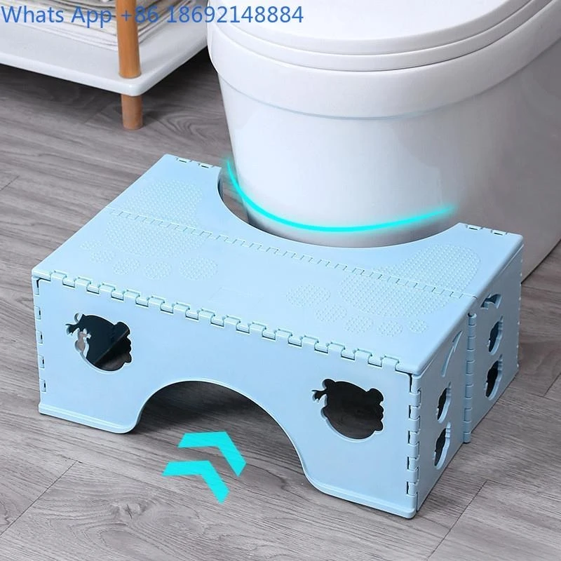 Folding Non Slip Toilet Stool for Adults Thickened Step Stool for Sitting or Squatting