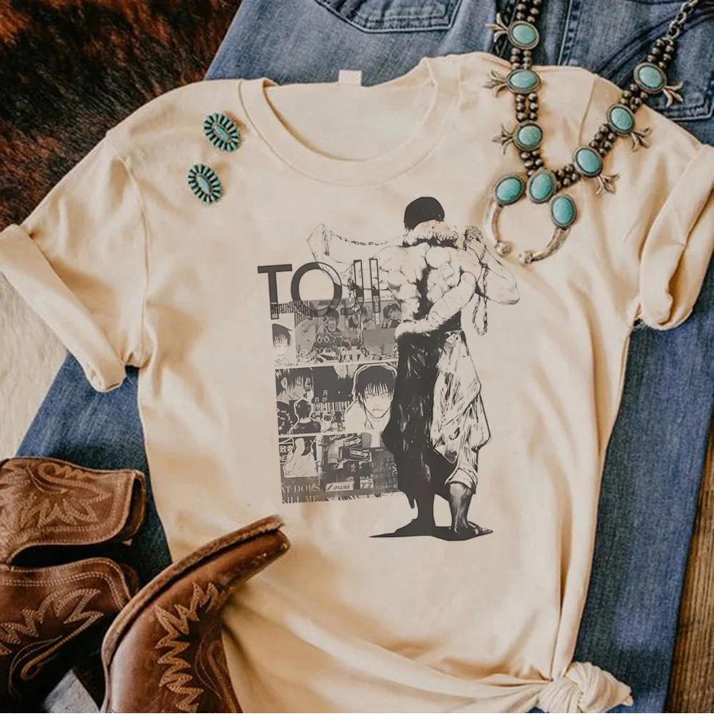 Toji Fushiguro t-shirt female japanese gyaru manga jojifuku summer tshirt vintage Retro streetwear gyaru gothic