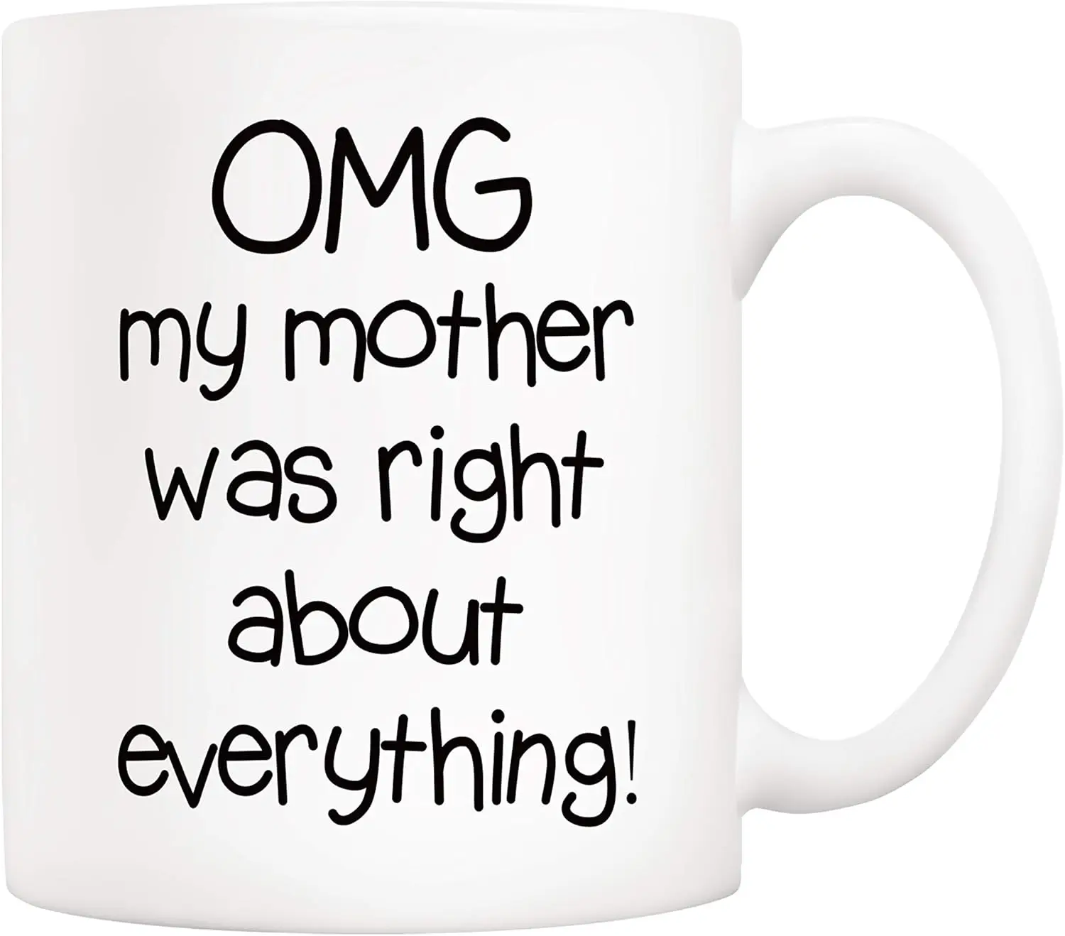 Mother's Day Christmas Gift Funny Coffee Mug, Omg Ceramic Mug My Mom Is Right on Everything, Unique Holiday Gift 320ML