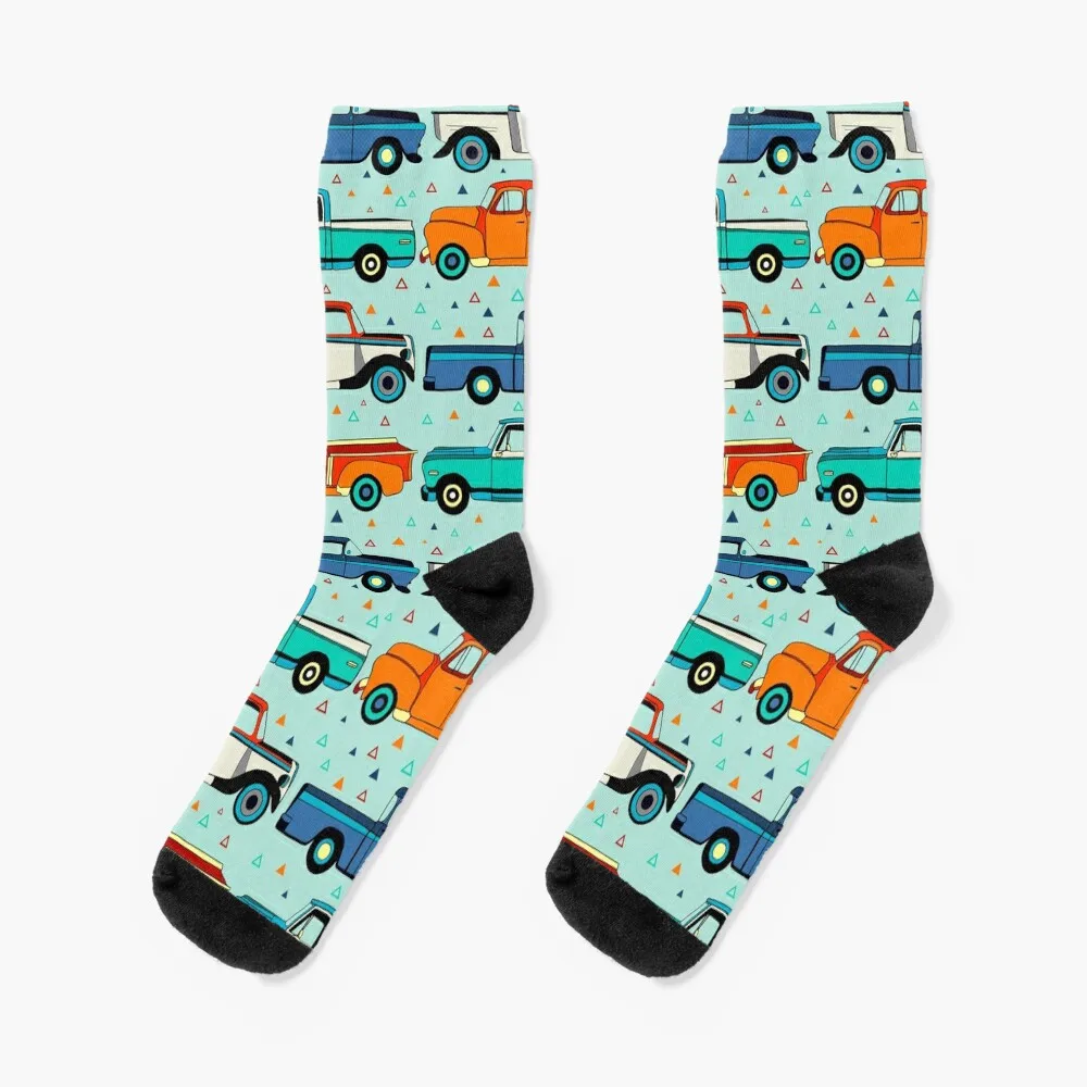 Bright Vintage Trucks Socks loose compression Climbing Stockings man Socks For Girls Men's