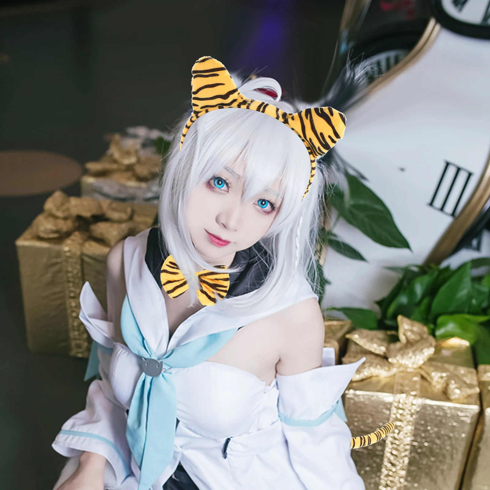 Animal Dress Suit 4 Sets Kids Party Cosplay Costume Halloween Costumes Performance Tiger Leopard Wolf Bear Headb Bow Tie Tail