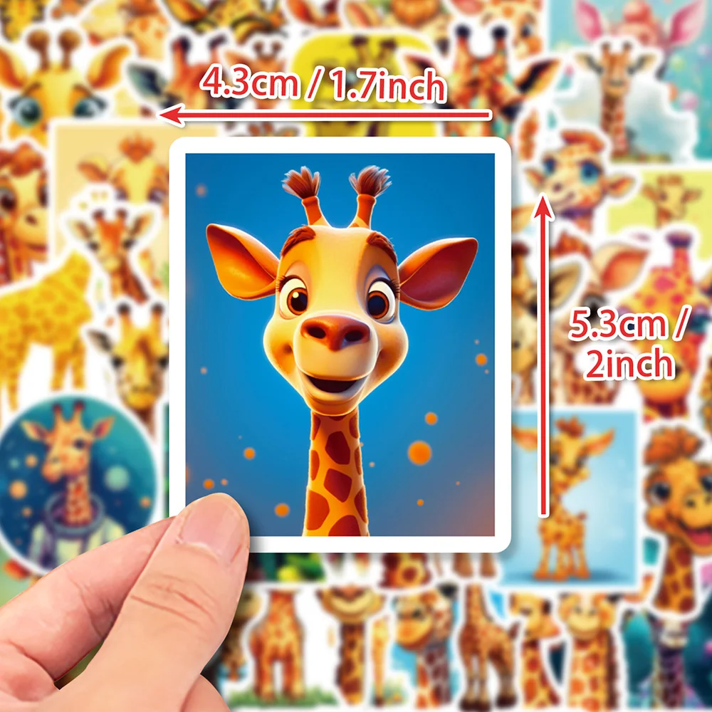 10/30/50PCS Cute Giraffe Animal Cartoon Decals Toys DIY Suitcase Skateboard Phone Luggage Bike Stickers Gift