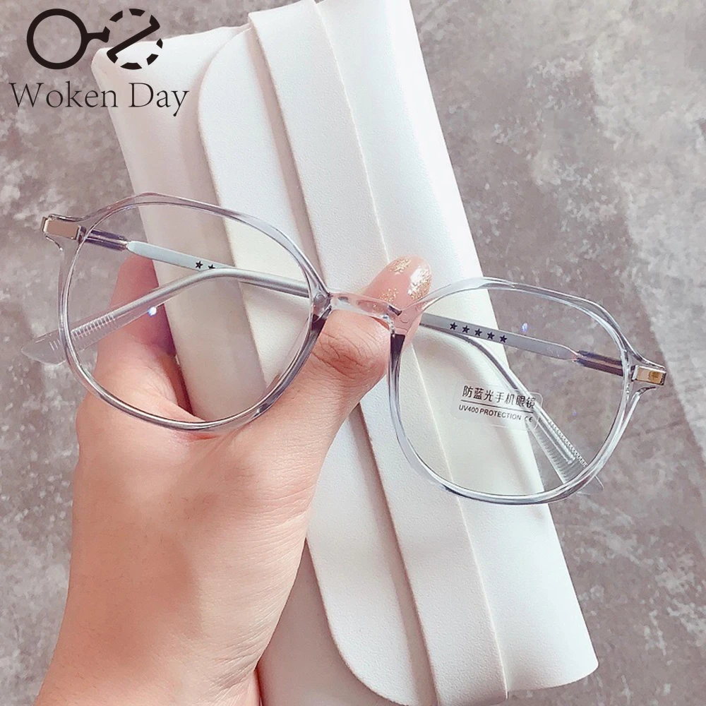 1PC New Women Anti Blue Light Eyewear Reading Glasses Transparent Frame Fashionable Optical Spectacle Multi-sided Eyeglass