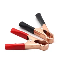 【2PCS】50A Red + Black 80mm Alligator clip Car Lead Clips Alligator ClipsConnector Plug Power