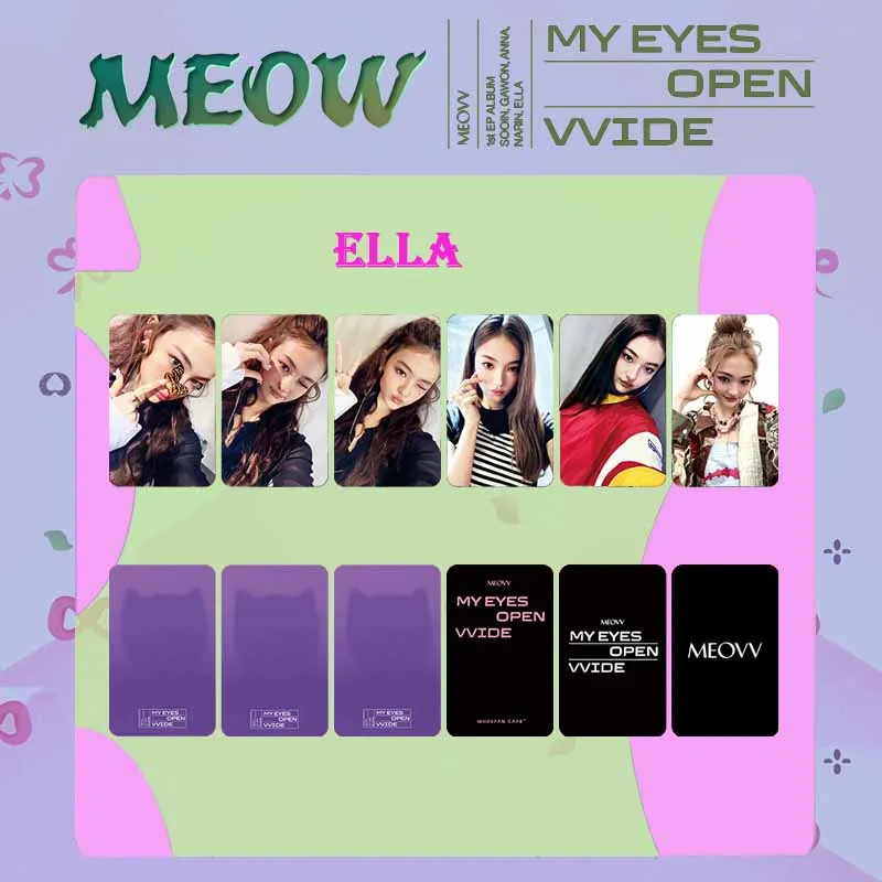 ألبوم KPOP MEOVV الجديد عيوني مفتوحة VVIDE بطاقة صور واحدة عالية الجودة طراز INS طباعة مزدوجة الجوانب بطاقة لومو SOOIN GAWON ANNA #6