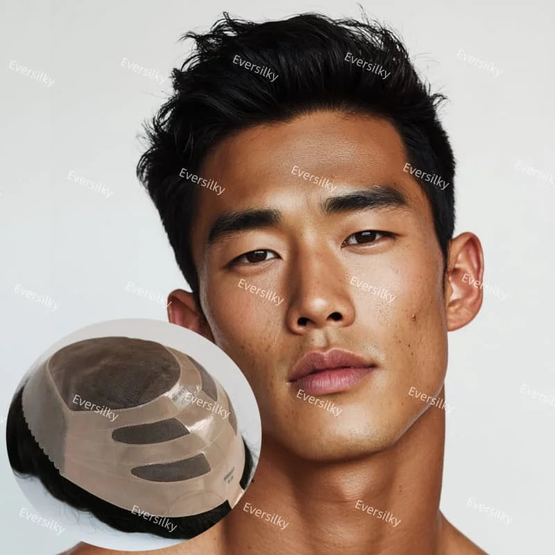 

Bond men wig Durable Fine mono & pu around bond men wig 100%Natural European man Human Hair Male Wig men’s Capillary Prosthesis