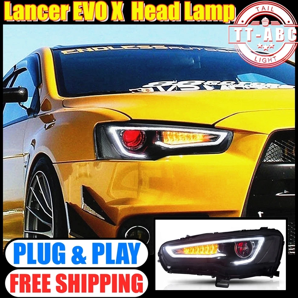 Car Lights automotive For Mitsubishi Lancer 2008 - 2021 EVO X Headlights LED Headlight Assembly Signal Auto Accessories Lamp