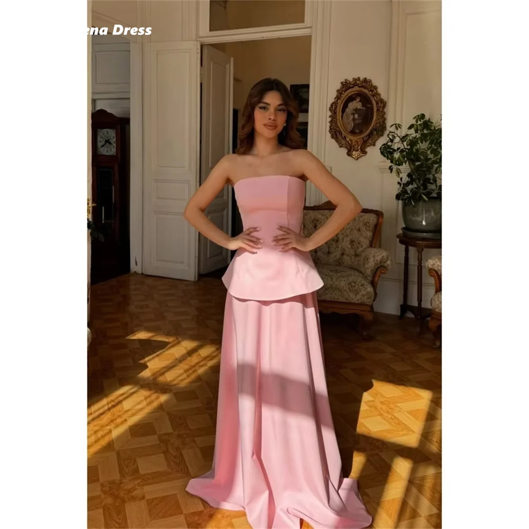 

Lena Pink Evening Gown Custom Made Women's Elegant Dresses for Special Occasions Off-shoulder Ball Gown Dress Satin Cloth Prom