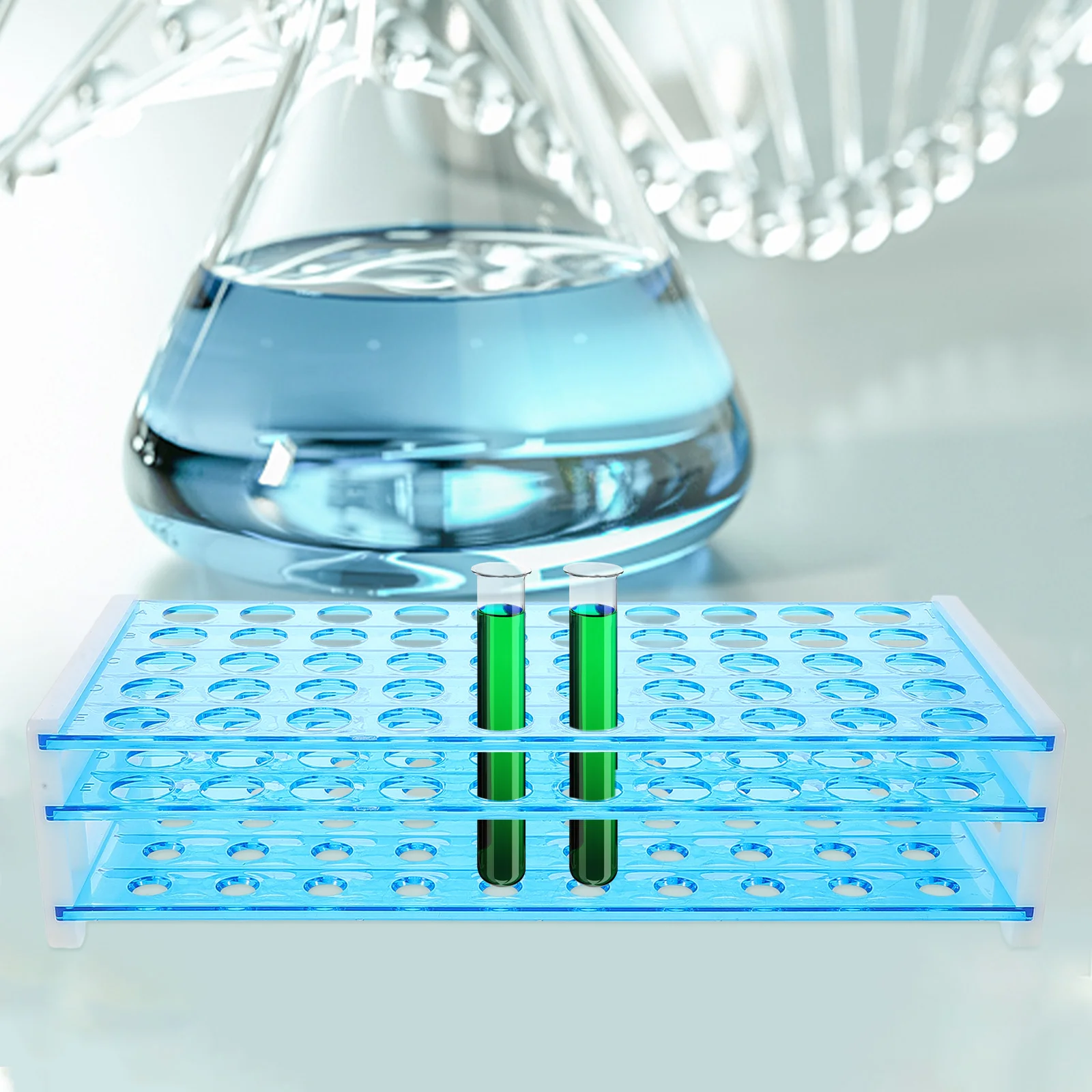 

Multifunctional Test Tube Rack Vial Holder Blood Tubes Organizer Lab Storage Stand Plastic for Scientific