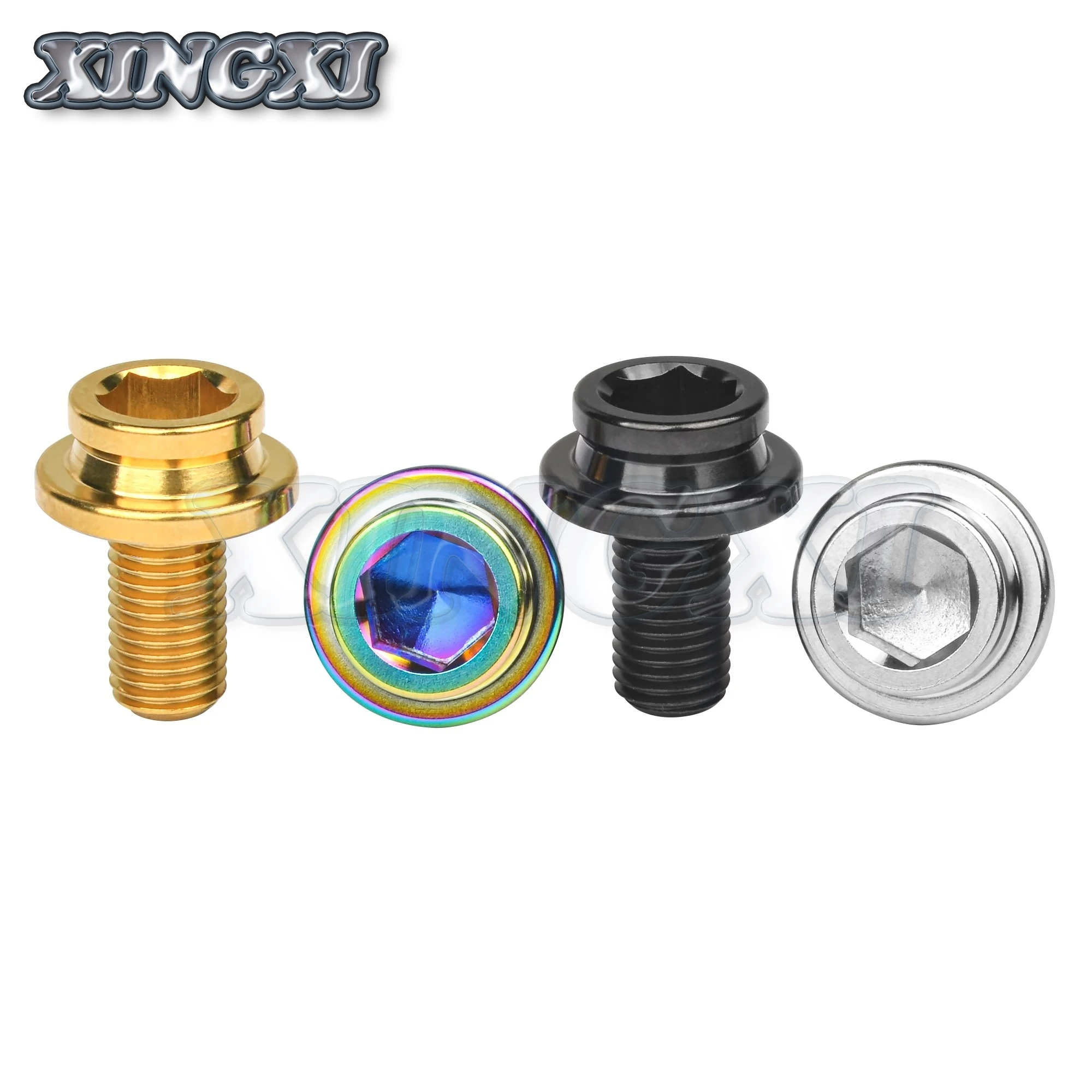 Xingxi M8x15mm Pitch1.0mm Mountain Bike Center Axle Bolts Waterproof Crank Fixing Screws for Bicycle Accessorie