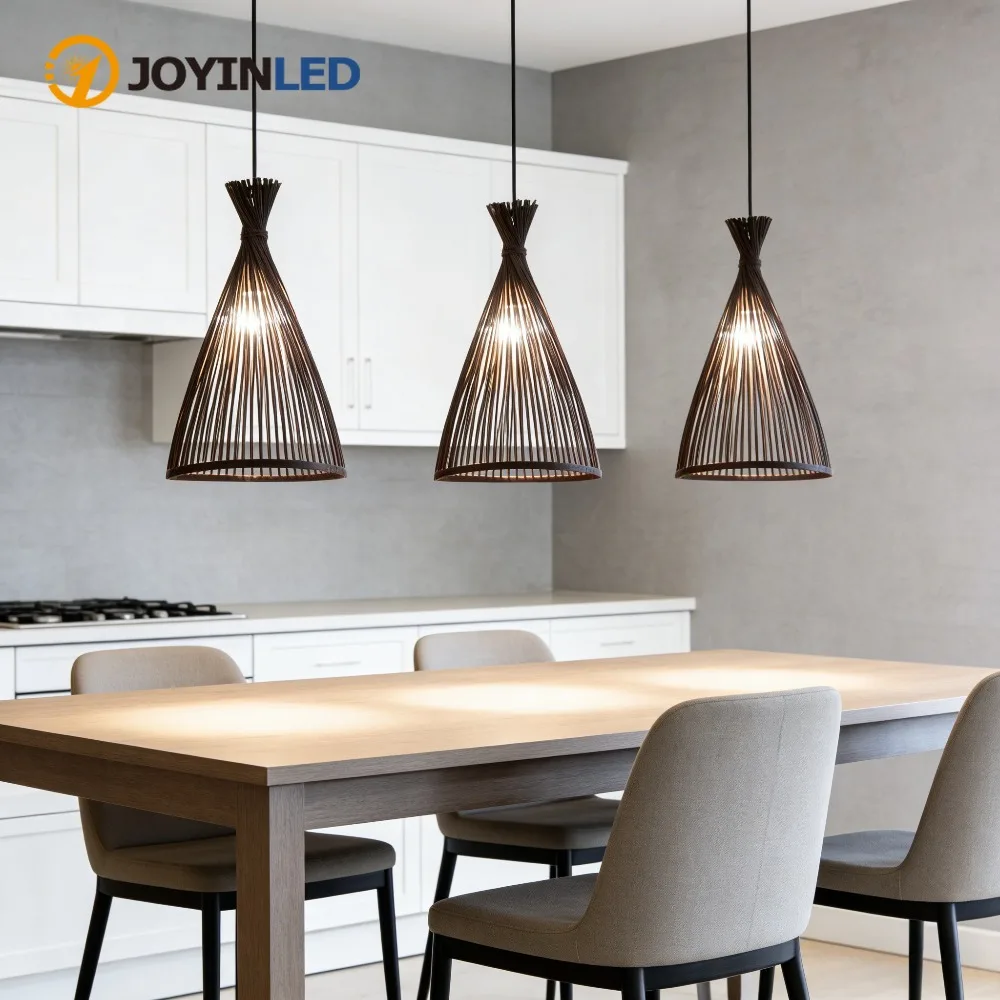 

Подвесные светильники JOYINLED в японском стиле, ручной работы из бамбука, художественная люстра-фонарь из бамбука, лампа для спальни и столовой