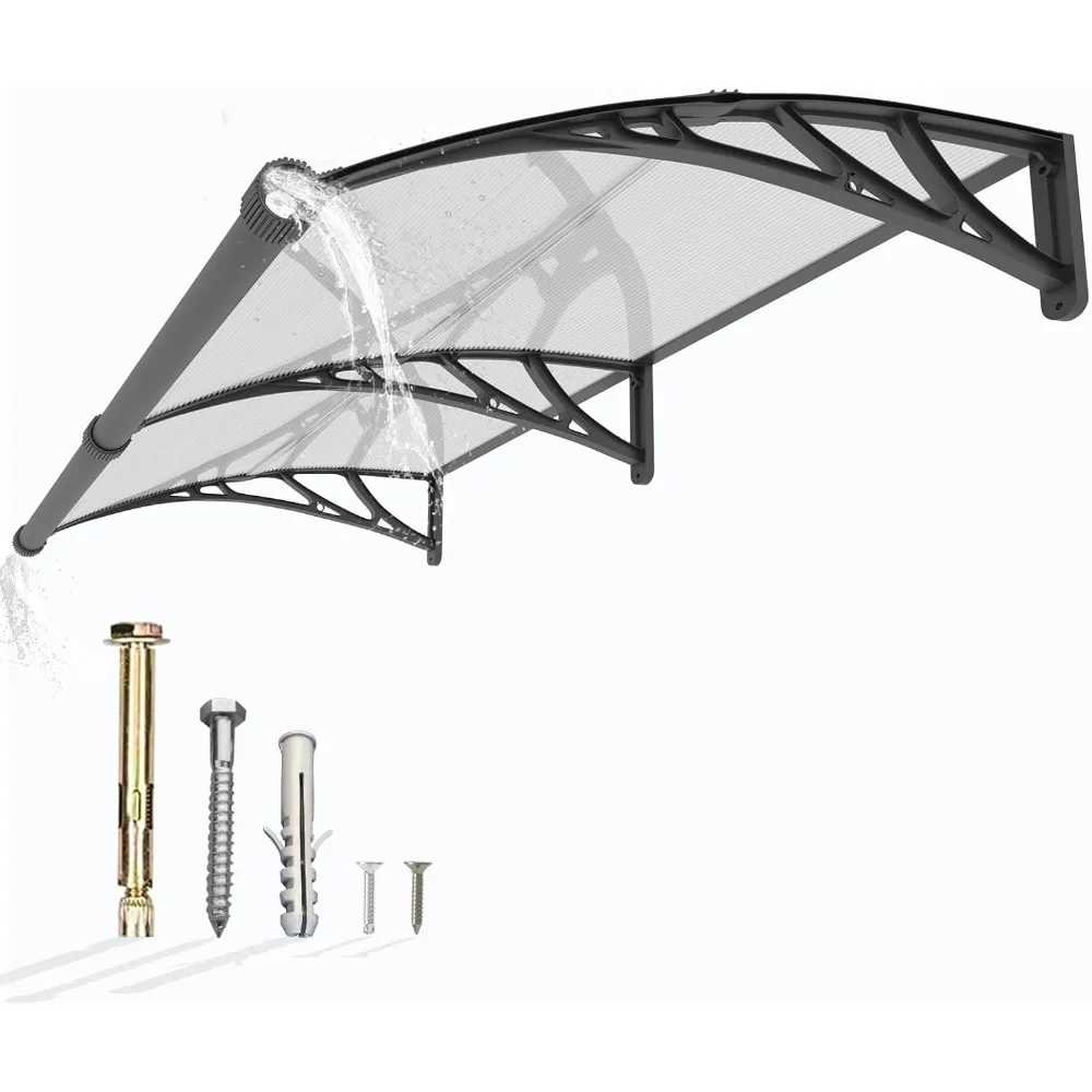 

Window Awning Door Canopy 40"x80", Awnings for Doors Polycarbonate Cover Patio Door Awning UV Rain Snow Sunlight Protection