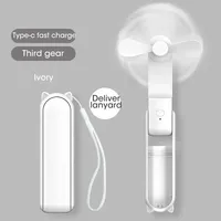 2000mAh Mini Portable Fan USB Rechargeable Cooler Collapsible Handheld Desktop Fan Quiet Foldable Office Home Handy Power Bank