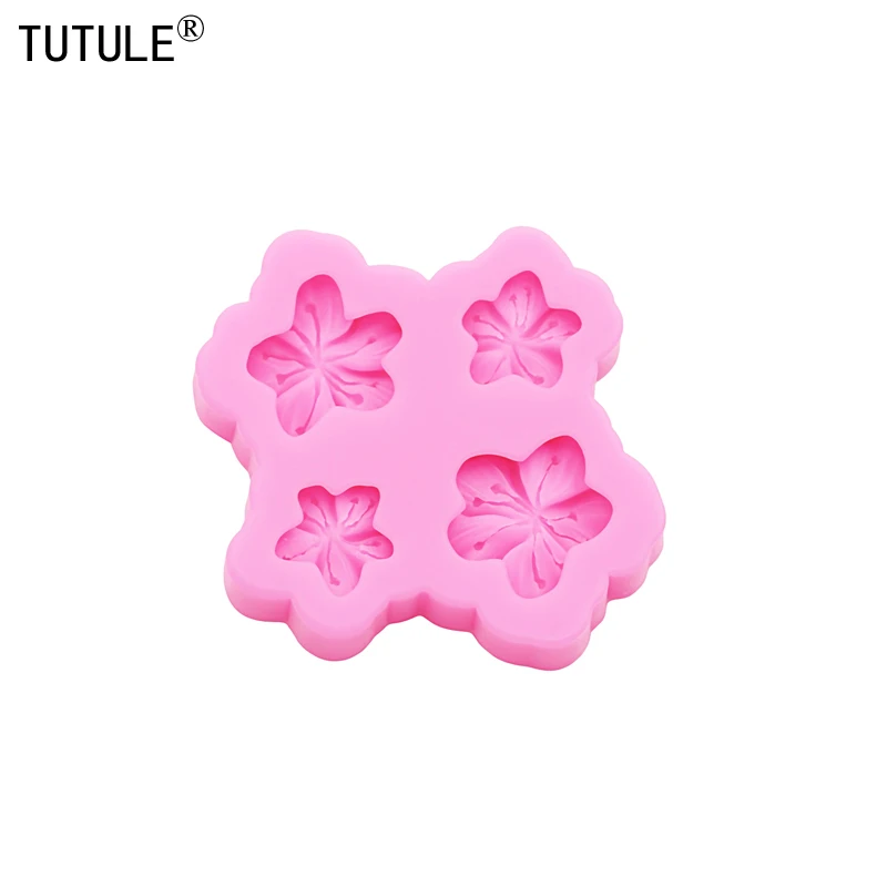 DIY Peach Blossom resin phone case Clay mold 3D Peach Resin Accessories Silicone Molds flower Chocolate fondant Cake Mold