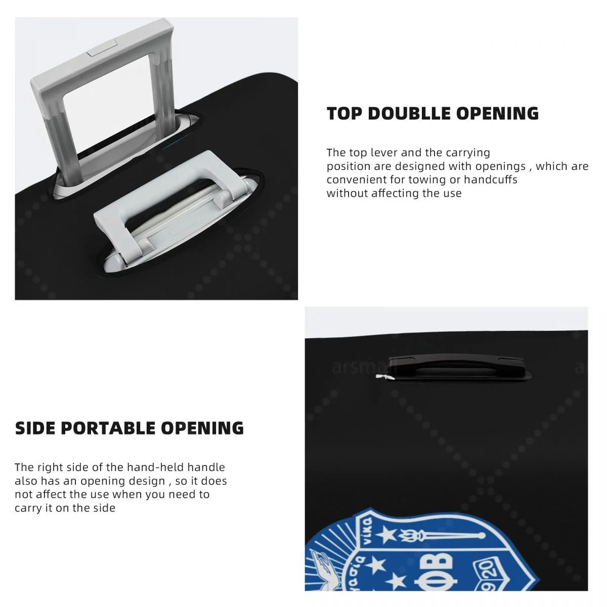 Zeta Phi Beta غطاء الأمتعة حقيبة حامي رشاقته مرونة الغبار مغطاة المضادة للخدش واقية 18-32 بوصة