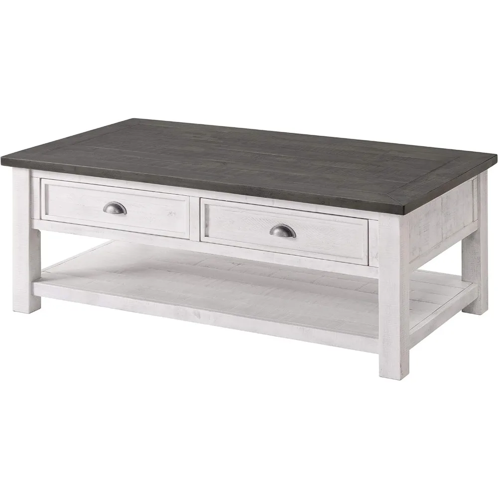 

Monterey Solid Wood Coffee Table White with Grey Top