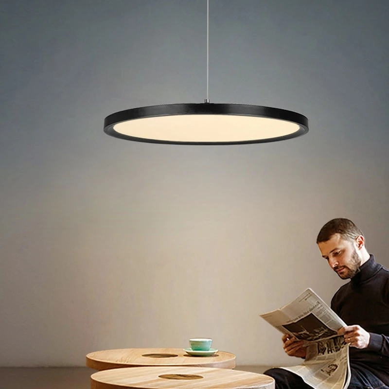 

Modern Minimalist Led Pendant Lights Nordic Circular Kitchen Decor Hanging Light Fixture Creative Bedroom Living Room Lustre