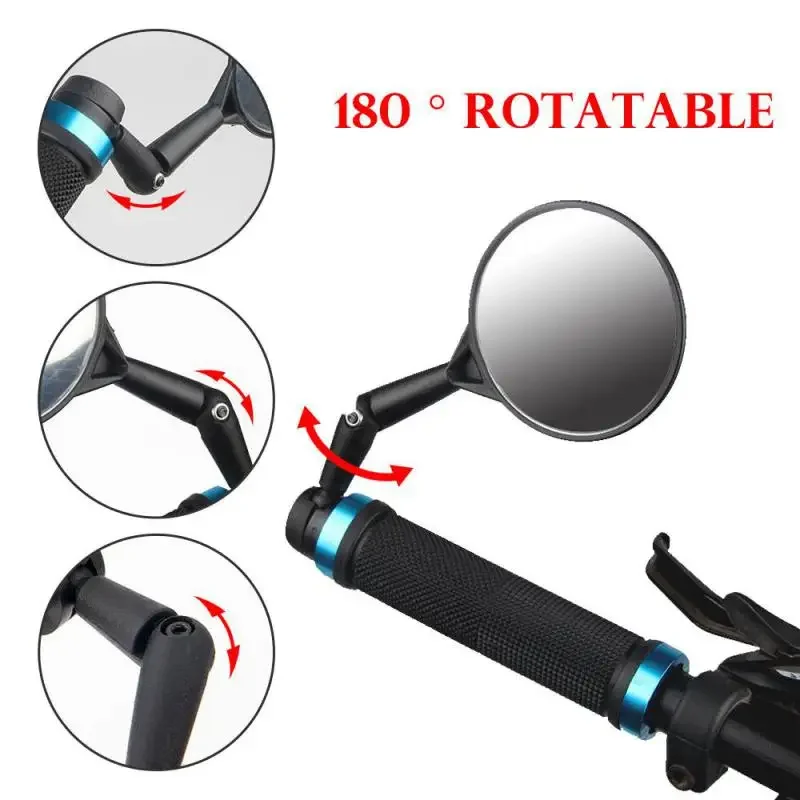 1Pcs Universal Bicycle Rearview Handlebar Mirror Adjustable 360 Degree Wide-Angle Rear View For MTB Road Bike Accessories 자전거용품