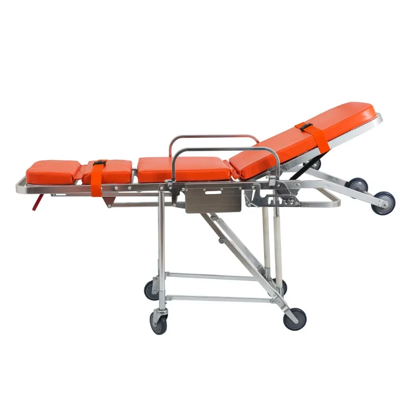 

Medical Equipment Automatic Loading Folding Portable Injured Patient Ambulance Stretcher Trolley for Sale