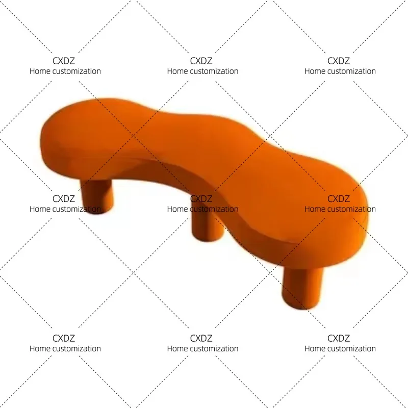 XXBedroom flannel shoe changing stool living room special-shaped creative bench