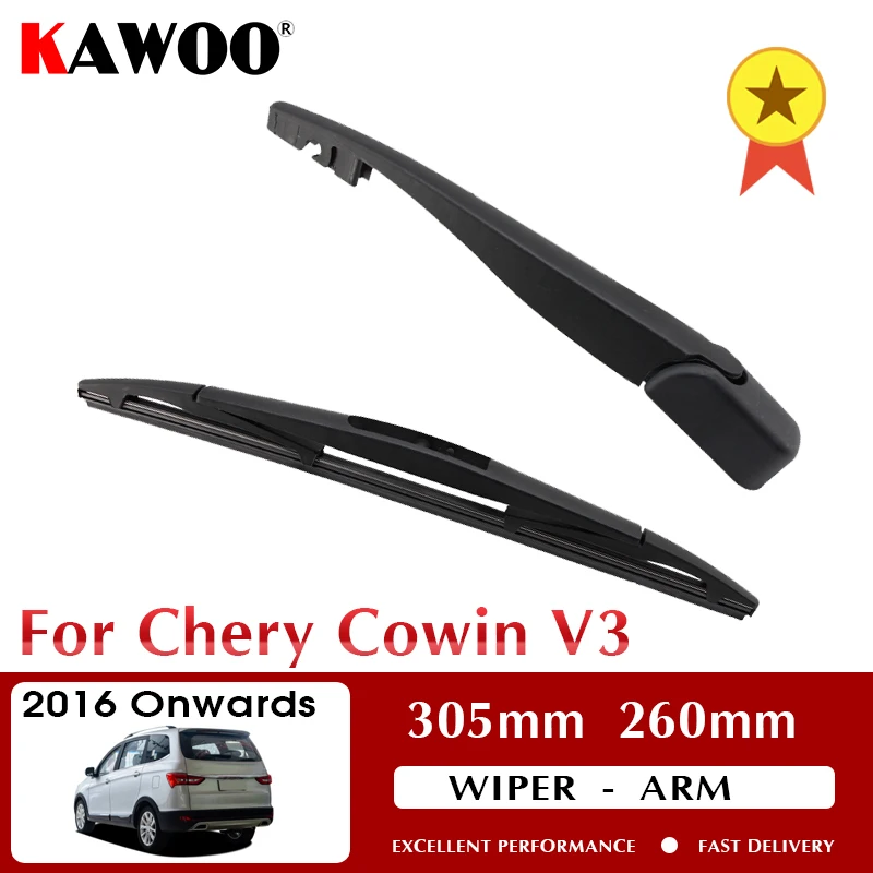 

KAWOO Car Rear Wiper Blade Blades Back Window Wipers Arm For Chery Cowin V3 Hatchback 2016 Onwards 305mm Windscreen Wiper