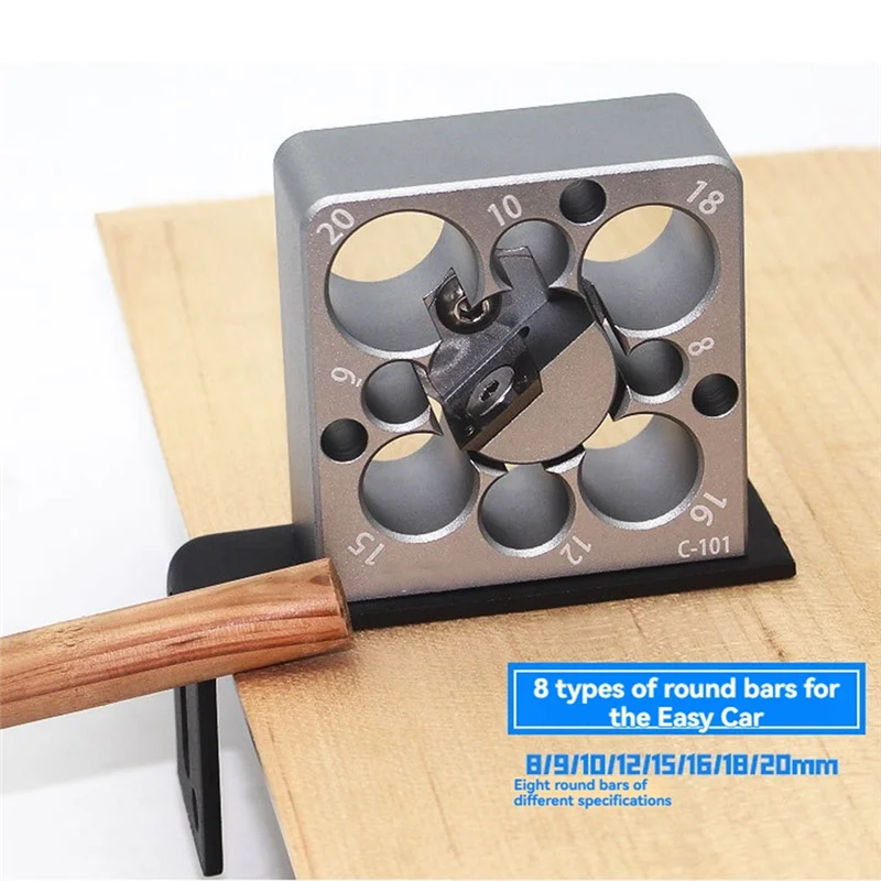 

8-20Mm Wooden Round Rod Planer Jig Kit 8 Holes Dowel Maker Woodworking Tools Electric Drill Milling Device Adjustable