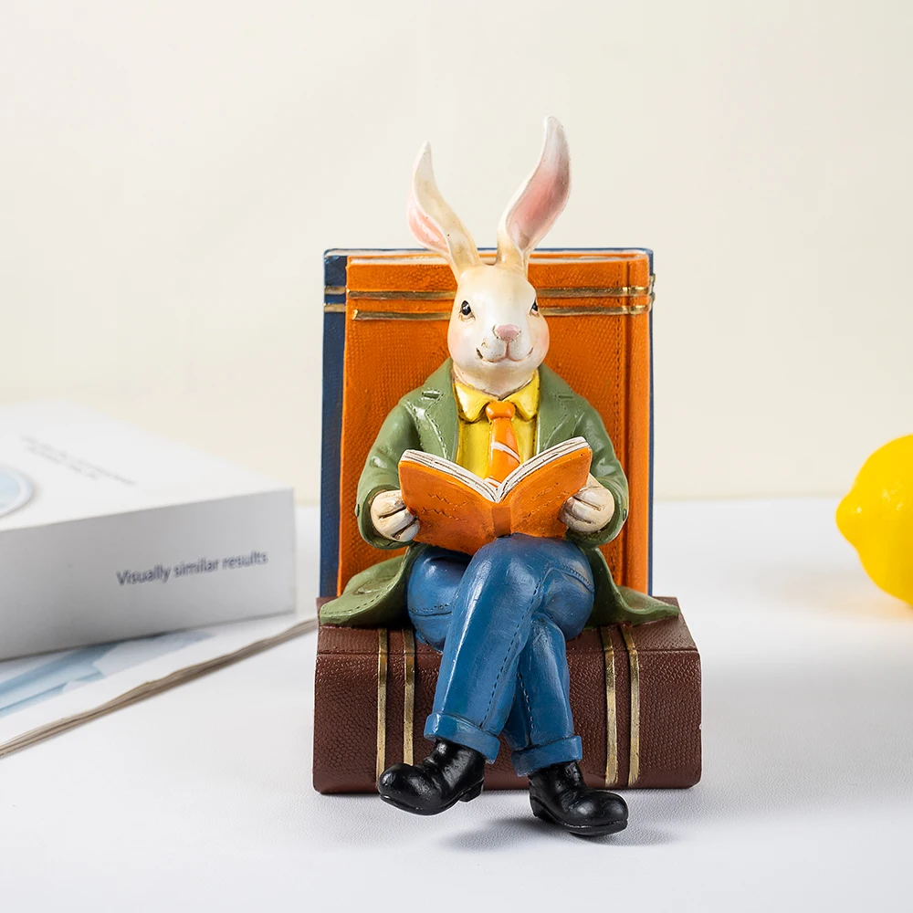

New Arrival Mr. Rabbit Reading Resin Ornament - Home Decoration for Living Room Office Home Decoration OrnamentDesk Study Room