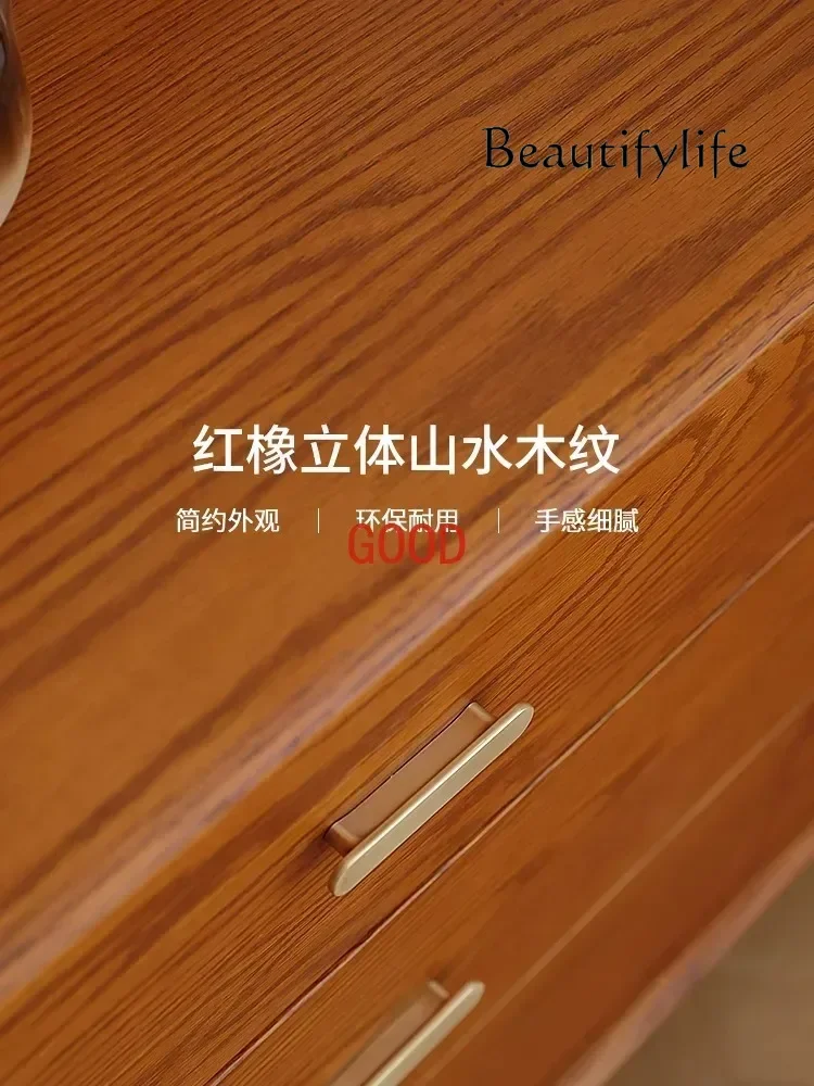 خزانة تلفزيون من الخشب الصلب على الطراز الشمالي خزانة تلفزيون من خشب البلوط الأحمر #4