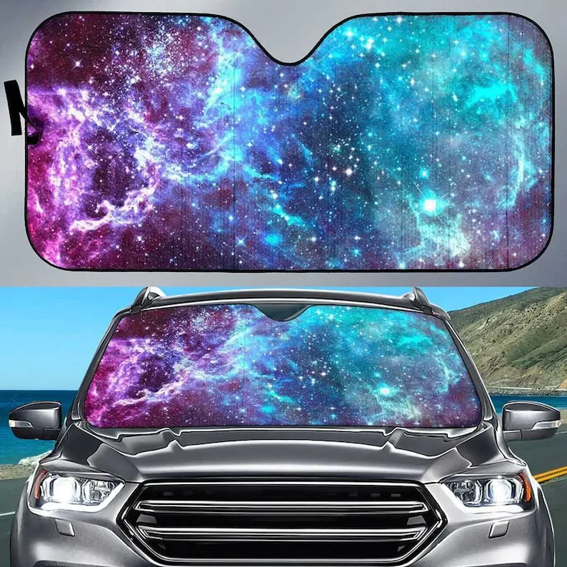 

Starfield Nebula Galaxy Space Print Car Sun Shade Beautiful Galaxy Background Windshield Sunshade Oxford Cloth