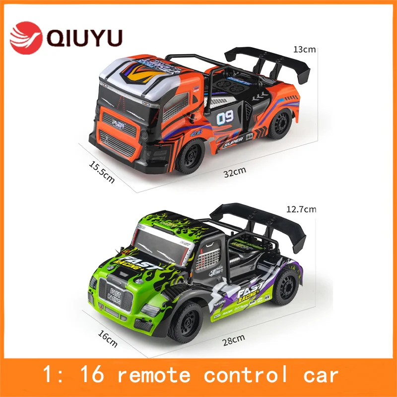 1: 16 Full Proportion Four-Wheel Drive Flat Drift Car, Metal Remote Control Racing Car, Diy Modification Trailer, High-Speed Car