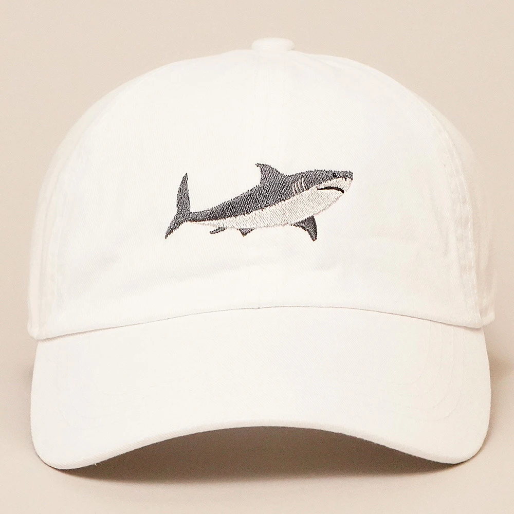 Shark Baseball Cap Shark Embroidered Cap Cotton Trucker Hat Summer Dad Hat High Quality Adjustable