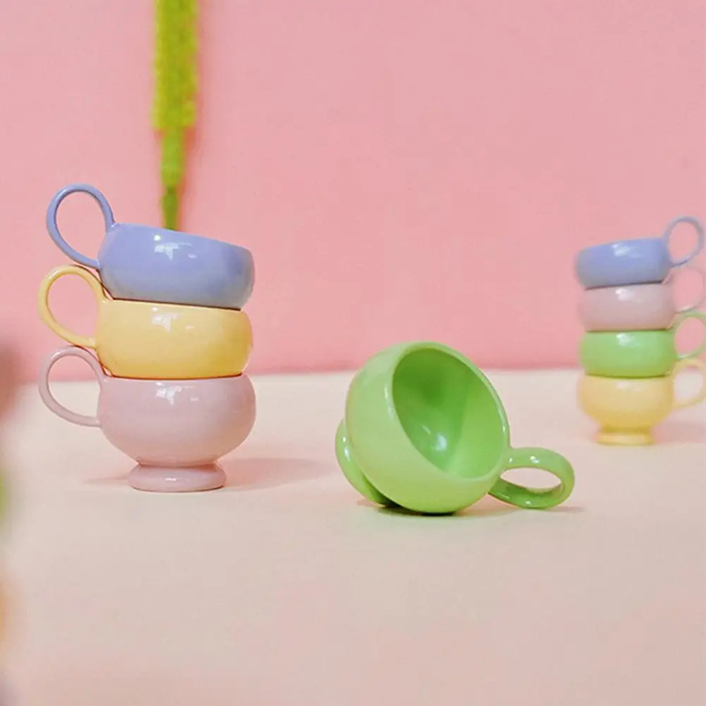 Doll Mansion Coffee Cup 3pcs Miniature Coffee Cups Set Glossy Alloy Tea Cup 1 12 Scale Tiny Dollhouse Accessories for Diy Crafts
