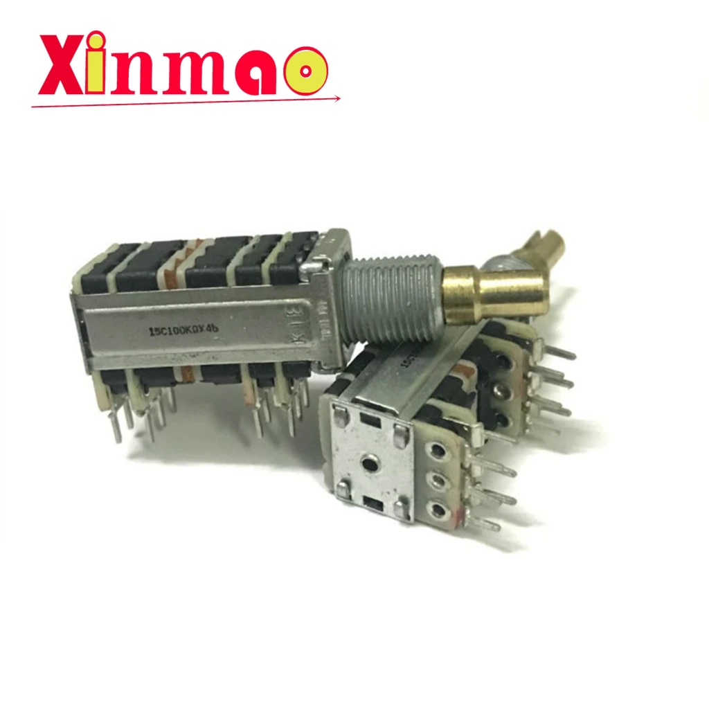 1PCS Korea KIE 12 Type 4-Link C100K Precision Rotary Potentiometer Amplifier Audio Multi Channel Volume Adjustment 12 Pin