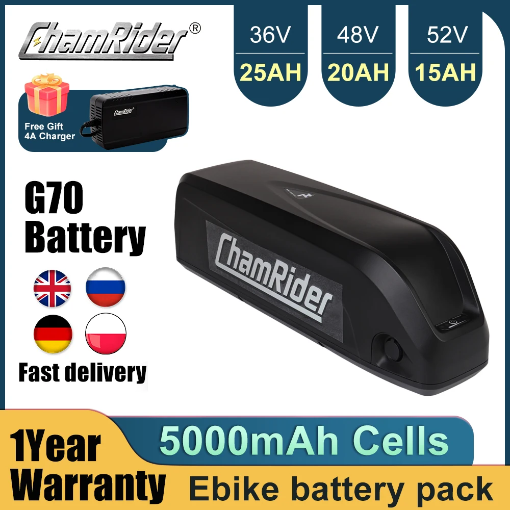 BatterieoriginaleChamriderG70G5648V20AH48Vpourvéloélectrique52V,HailongPlus36V40ABMS,cellules21700,500W750W1000W1500W,chargeurgratuit-AliExpress18