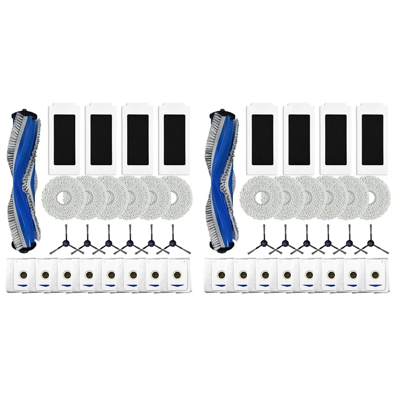 

2 комплекта для Ecovacs Deebot T30 PRO OMNI/T30 Max/T30/DDX14, основная боковая щетка HEPA-фильтр, ткань для швабры-AT64