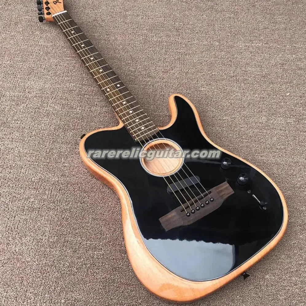 Custom Shop Multi Color Acoust Semi Hollow Body Electric Guitar Polyester Satin Urethane Finish, Spurce Top, Deep C Neck