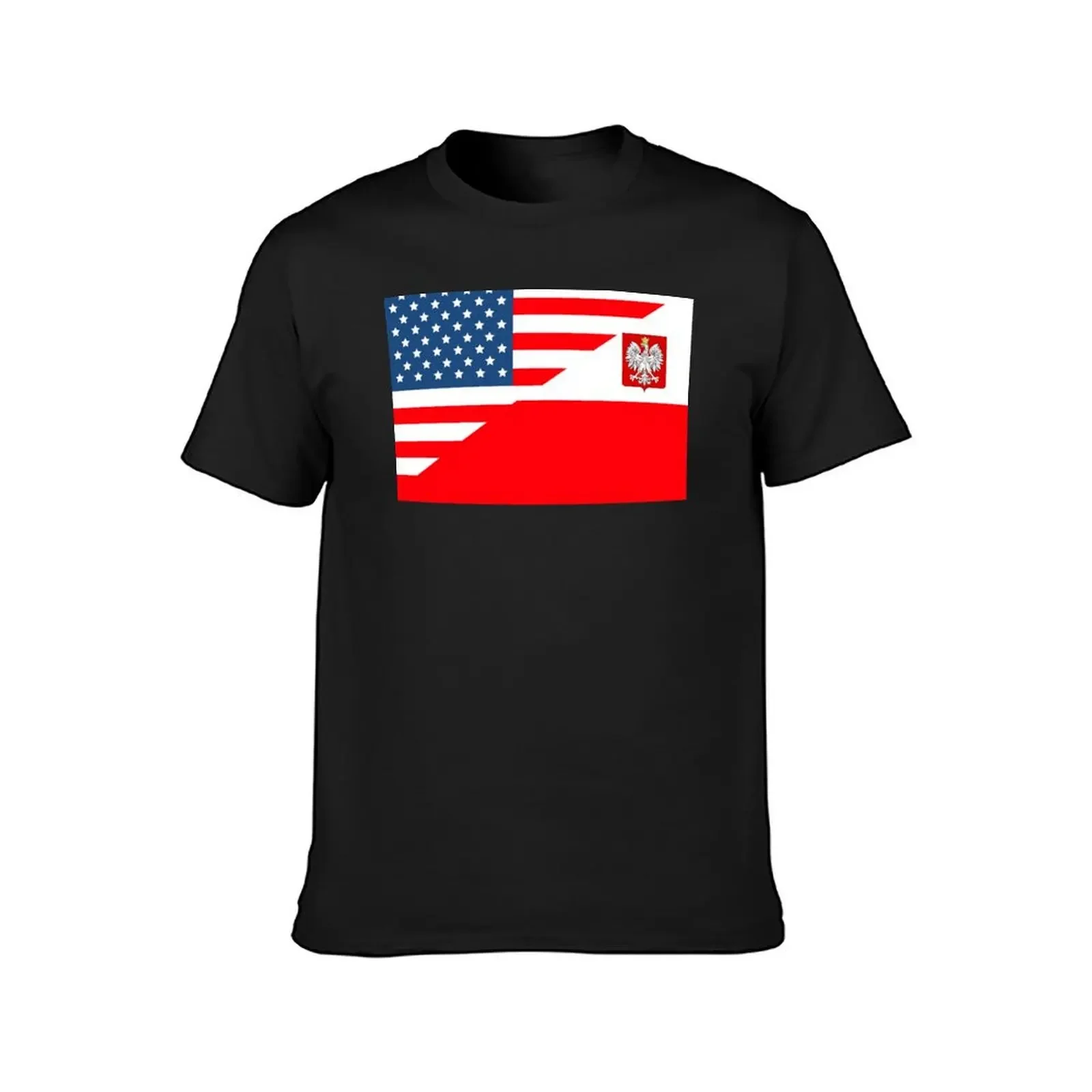 Polish american Polska flag poland T-Shirt graphic t shirt vintage custom t shirt blue archive black t-shirts for men