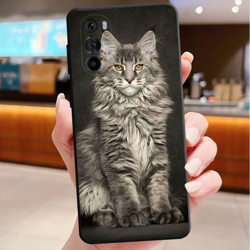 

Phone Case For Motorola Edge 50 40 Pro 60 50 40 30 Ultra Neo Fusion Moto G85 G72 G53 G54 G84 G13 G32 pet maine coon cat