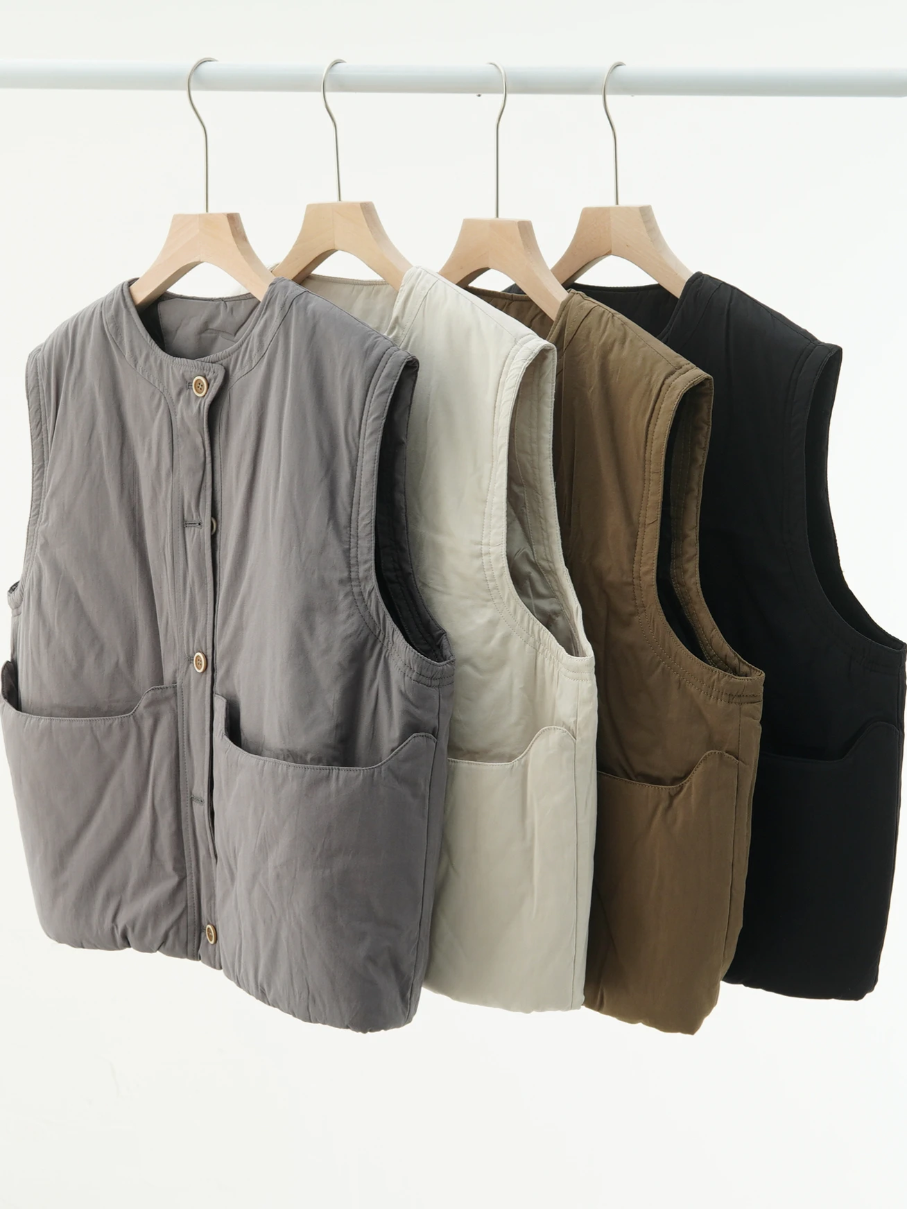 ort Women's Cotton Vest Layering Faion Korean Sle Small Size Outerwear Autumn Winter New Arrival Commute Sle round Ne