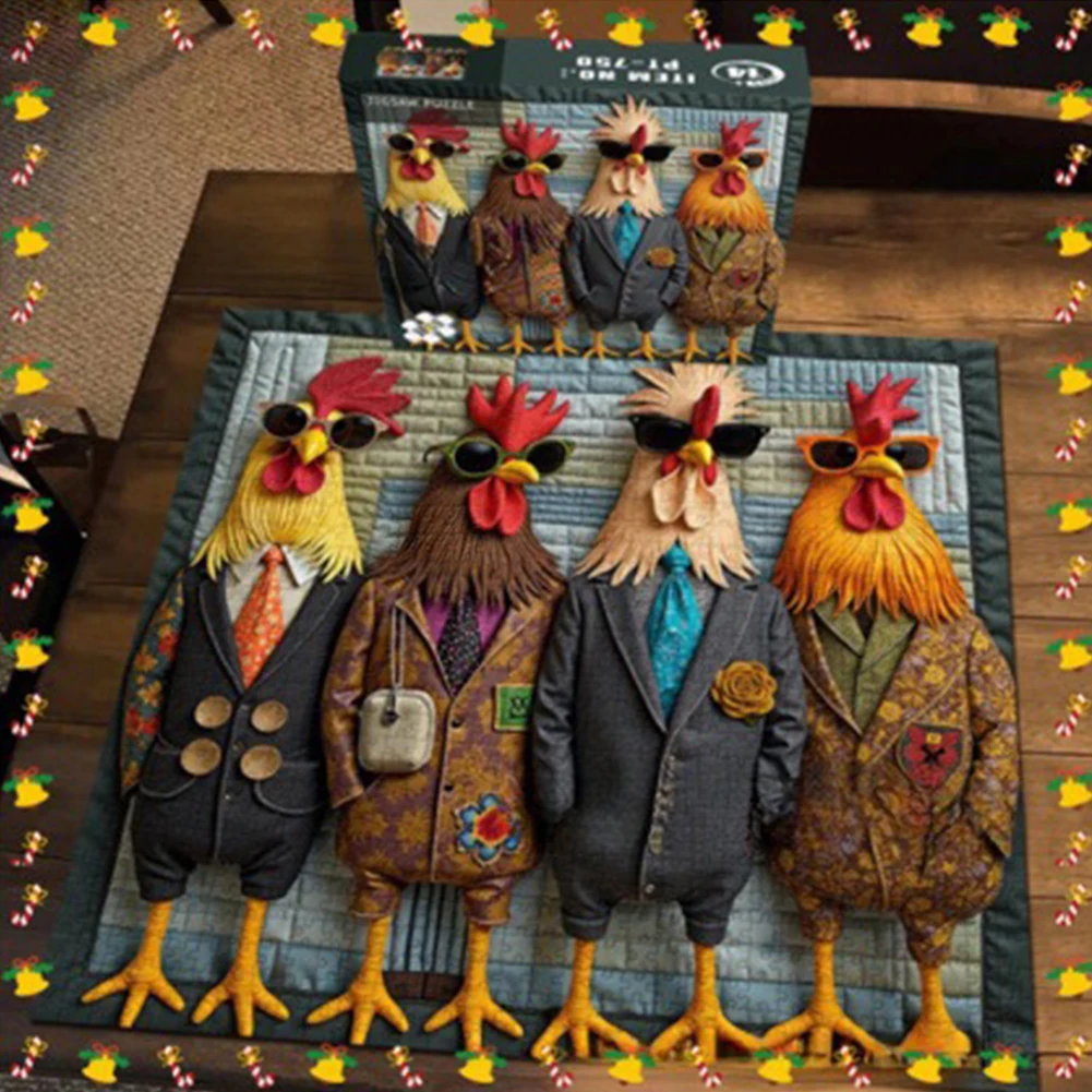 أحجية الصور المقطوعة على شكل الديك مكونة من 1000 قطعة للبالغين، تصميم فريد من نوعه لتوفر متعة لا نهاية لها. تسليط الضوء على جمع العطلة #5