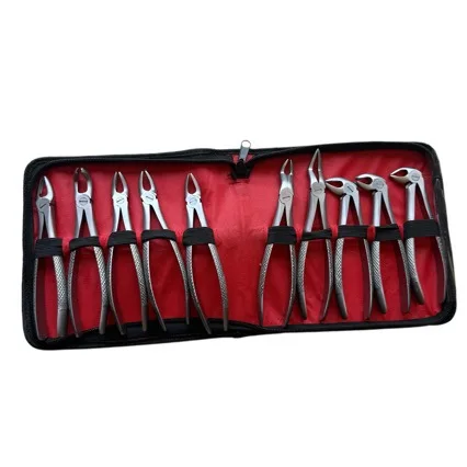 Dental Forceps Kit Adult Child Extraction Stainless Steel Micro Invasive 10 Pieces High Pressure Oral Instruments
