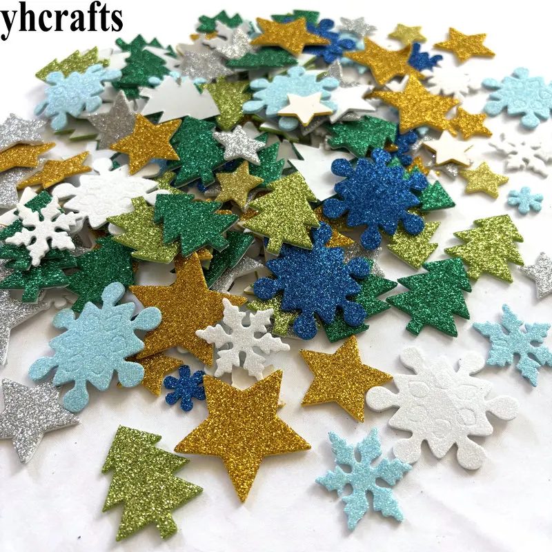 1 Túi/lô. Pha Long Lanh Hoa Tuyết Cây Giáng Sinh Xốp Dán Quà Giáng Handwork Trẻ Em Tự Làm Đồ Chơi Đầu Học Tập Đồ Chơi Giáo Dục OEM