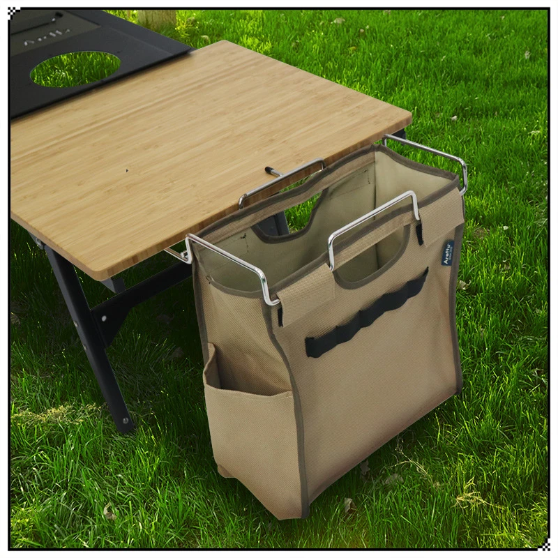 Outdoor Camping IGT Table Side Garbage Bag Folding Table Garbage Bag Portable Picnic Field Folding Table Trash Bag